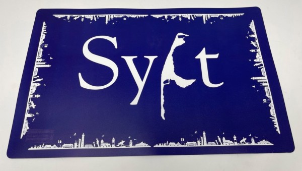 Tischset Platzmatte Skyline Sylt blau 43,5 x 8cm