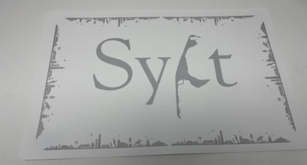 Tischset Platzmatte Skyline Sylt weiß/silber 43,5 x 8cm