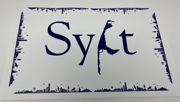 Tischset Platzmatte Skyline Sylt weiß/blau 43,5 x 8cm